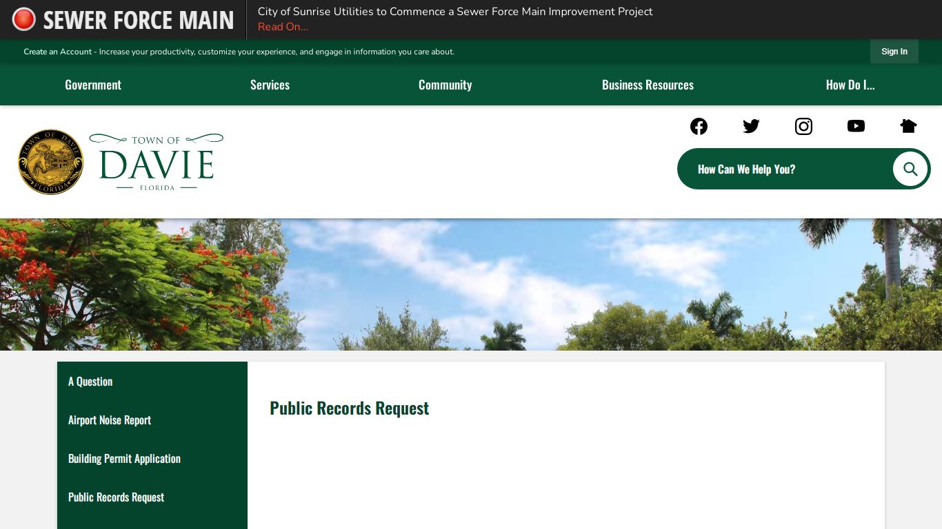 Public Records Request | Davie, FL